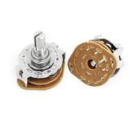 Sourcingmap 2 Pcs 1P8T 1 Pole 8 Position 6mm Shaft Band Selector Rotary Switch