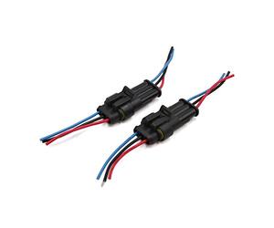 sourcingmap 2 Pcs 3 Pin Way Car Auto HID Electrical Wire Waterproof Connector Socket
