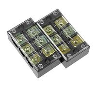 Sourcingmap 2 Pcs 3 Positions Dual Rows 600V 45A Cable Barrier Block Terminal Strip TB-4503L