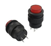 Sourcingmap 2 Pcs 4 Terminals Red LED Lamp Momentary Push Button Switch DC 3V