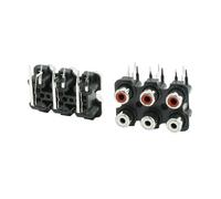 Sourcingmap 2 Pcs 6 RCA PCB Mount Female Outlet Jack Connector Socket Black