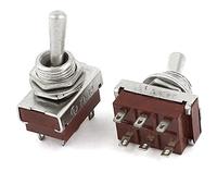 Sourcingmap 2 Pcs 6 Terminals DPDT 2 Positions On Off Toggle Switches AC 250V 5A