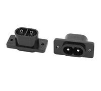 Sourcingmap 2 Pcs AC 250V 2.5A IEC320 C8 Male Inlet Power Socket Connector Adapter Black