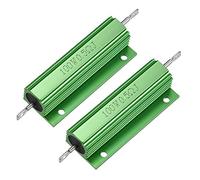 sourcingmap 2 Pcs Aluminum Case Resistor 100W 0.5 Ohm Wirewound Green for LED Replacement Converter 100W 0.5RJ