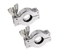 sourcingmap 2 Pcs Aluminum Vacuum Clamp 41mm X 21mm KF16 Single Pin Clamp Wing Nut W Center Ring for Ferrule TC