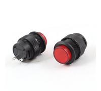 Sourcingmap 2 Pcs Red SPST Non Locking Push Button Switch R16-503 AC 250V 3A