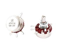 Sourcingmap 2 Pcs Single Turn Rotary Taper Carbon Potentiometer 2W 15K Ohm WTH118
