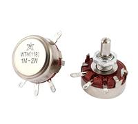 Sourcingmap 2 Pcs Single Turn Rotary Taper Carbon Potentiometer 2W 1M Ohm WTH118
