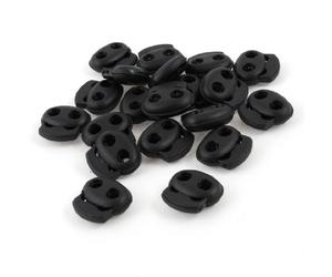 Sourcingmap 20 Pcs 2 Holes 3.6mm Drawstring Cord Locks Spring Toggles Black