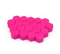 Sourcingmap 20 Pcs 21 x 20mm Pink Car Wheel Tyre Hub Screw Bolt Nut Cap Covers