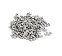 Sourcingmap 200pcs M2.5 x 5mm Knurled Shank Round Head Aluminum Solid Rivet Silver Tone
