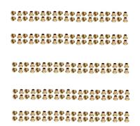 Sourcingmap 200pcs M4 x 4mm Brass Plated Metal Hollow Eyelets Rivets Gold Tone