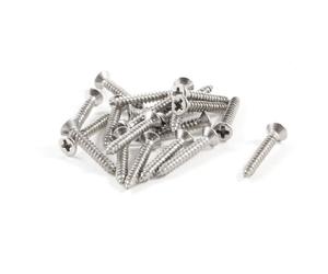 Sourcingmap 20mm x 3mm Thread Diameter Stainless Steel Crosshead Self Tapping Screw 20Pcs
