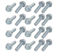 Sourcingmap 20Pcs 1/4-20 x 1 Inch Thread Carbon Steel Hex Serrated Head Flange Screw Bolt