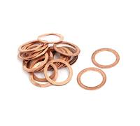 Sourcingmap 20pcs 18mmx24mmx1mm Copper Flat Ring Sealing Crush Washer Gasket