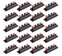 sourcingmap 20pcs 4 Way Jack Socket Spring Push Release Connector Speaker Terminal Strip Block