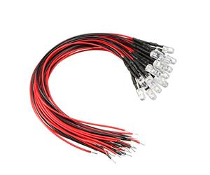 sourcingmap 20Pcs 5mm Pre Wired LED, 7 Colors Change Slow Flashing DC3-6V Clear Lens, Light Emitting Diodes