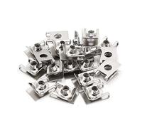 sourcingmap 20Pcs 6mm Thread Hole Metal Fastener U-Type Clips Retainers Rivets for Car Bumper