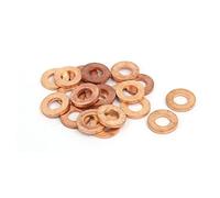 Sourcingmap 20pcs 6mmx12mmx1.5mm Copper Flat Ring Sealing Crush Washer Gasket