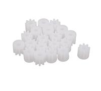 Sourcingmap 20pcs 8 Teeth 2mm Hole Diameter Plastic Gear Wheel White DIY Model Accessory with Base