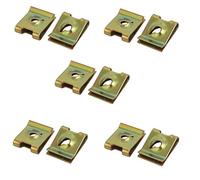 Sourcingmap 20pcs M3/ST3.0 Thread Size 65Mn Steel Zinc Plated Extruded U Nut Brass Tone