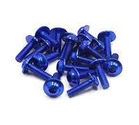 sourcingmap 20pcs M6 X 20mm Blue Motorcycle Hex Socket Head Bolts Bumper Screws