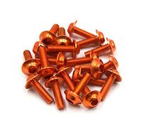 sourcingmap 20PCS M6 X 20mm Motorcycle Orange Hexagon License Plates Bolts Screw