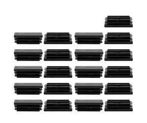 Sourcingmap 21pcs 15 x 40mm Plastic Rectangle Ribbed Tube Inserts End Cover Cap Furniture Glide Chair Feet Floor Protector Black