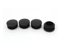 sourcingmap 23mm x 35mm Black Plastic Blanking End Caps Round Tube Insert Bung 4 Pcs