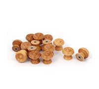 Sourcingmap 24mmx20mm Round Wood Cabinet Door Wardrobe Knob Wooden Drawer Pull Handle Type-Ab18 for Dresser Drawer Wardrobe 15pcs
