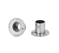 Sourcingmap 25mm Dia Tube Wardrobe Hanging Round Rod Rail End Support Bracket Socket 2pcs