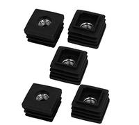 sourcingmap 25mm x 25mm M8 Female Thread Plastic Blanking End Caps Tube Inserts 5pcs
