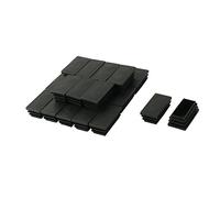 Sourcingmap 25mm x 50mm Plastic Rectangle Cap Tube Inserts End Blanking 24 Pieces