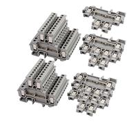 sourcingmap 25Pcs MBKKB2.5 DIN Rail Mount Double-level Terminal Block 500V 2.5mm2 Cable Gray