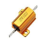 sourcingmap 25W 10 Ohm 5% Aluminum Housing Resistor Screw Tap Chassis Mounted Aluminum Case Wirewound Resistor Load Resistors Gold Tone 1 pcs