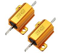 sourcingmap 25W 4 Ohm 5% Aluminum Housing Resistor Screw Tap Chassis Mounted Aluminum Case Wirewound Resistor Load Resistors, 21mm Mounting Distance 2 Pcs