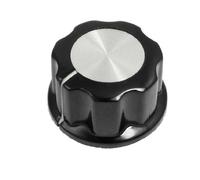 sourcingmap 27mm x 15mm Potentiometer Control Volume Rotary Knob Cap Black Silver Tone