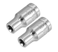 Sourcingmap 2Pcs 1/4-inch Drive E7 External Torx Shallow Socket, Cr-V Steel