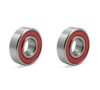 sourcingmap 2pcs 17x40x12mm Red Rubber Sealed Deep Groove Ball Roller Bearings