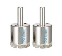 sourcingmap 2PCS 28mm Diamond Coated Hole Saw Drill Bits for Glass Ceramic Tile Marble Rock Porcelain Bottles Pots Brick