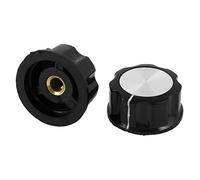 sourcingmap 2Pcs 33x16mm 6mm Shaft Volume Control Plastic Potentiometer Knobs Caps