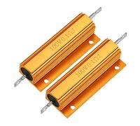sourcingmap 2pcs Aluminum Case Resistor 100W 0.1 Ohm Wirewound Yellow for LED Replacement Converter 100W 0.1RJ