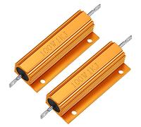 sourcingmap 2pcs Aluminum Case Resistor 100W 1k Ohm Wirewound Gold for LED Replacement Converter 100W 1k RJ