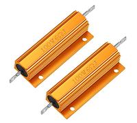sourcingmap 2pcs Aluminum Case Resistor 100W 6 Ohm Wirewound Gold for LED Replacement Converter 100W 6RJ