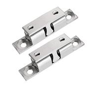 Sourcingmap 2pcs Cabinet Door Closet Brass Double Ball Catch, Tension Latch 50mm Length Silver Tone