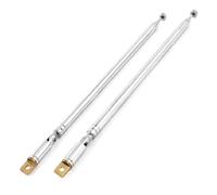 sourcingmap 2Pcs Car 77cm 7 Sections Rotating Rod Telescopic Antenna Aerial