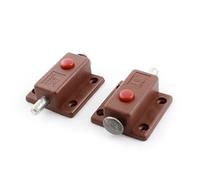 Sourcingmap 2Pcs Door Screw Mounted Brown Plastic Automatic Lock Barrel Bolt 27 x 30mm Hole Distance
