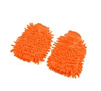 Sourcingmap 2Pcs Orange Dual Sided Microfiber Chenille Mitt Car Washing Glove