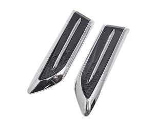 sourcingmap 2Pcs Plastic Aluminum Alloy Self Adhesive Air Flow Decorative Sticker for Car