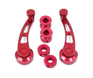 sourcingmap 2pcs Red Aluminum Alloy Car Door Window Winders Cranks Handles Kits